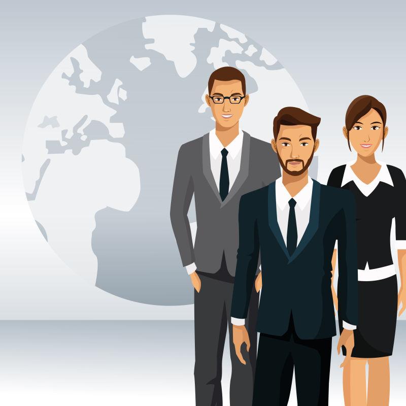 国际商务人士团队矢量图