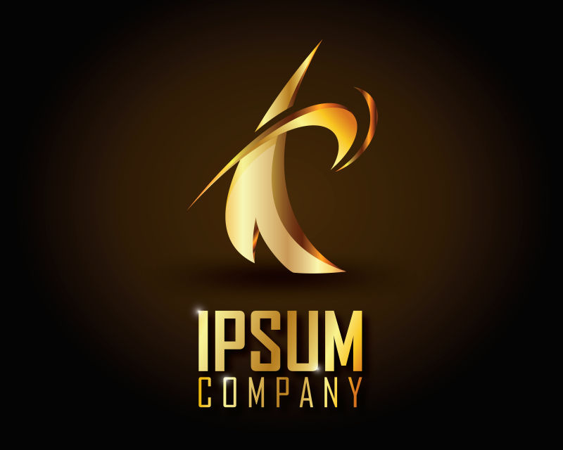 矢量金色抽象创意图标