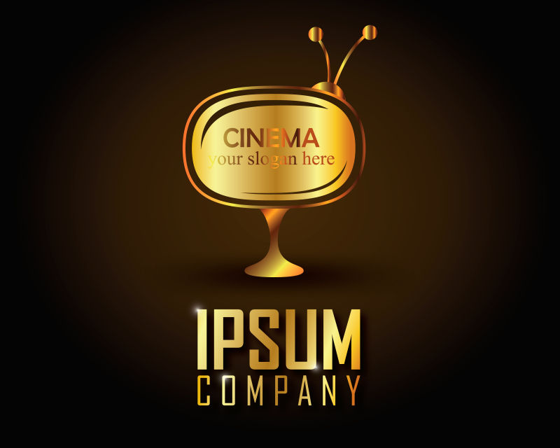 创意金色矢量电视