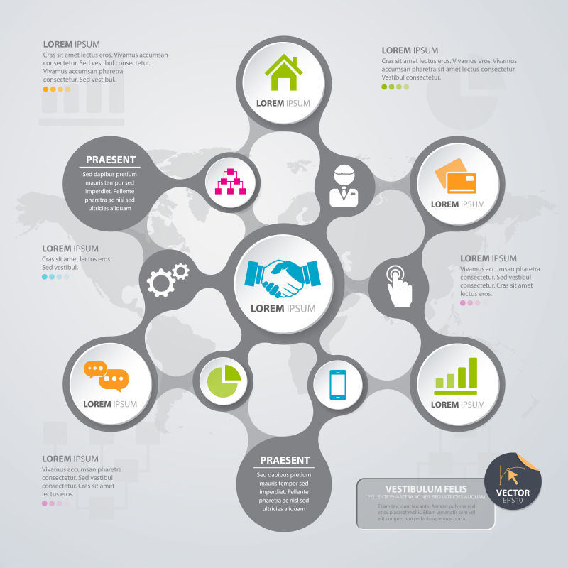 现代商业信息图表矢量