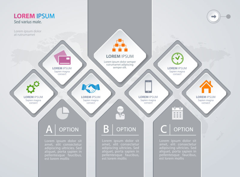 创意现代商业信息图表矢量