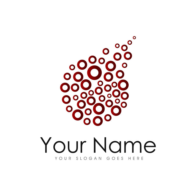 红色圆圈创意徽标设计矢量