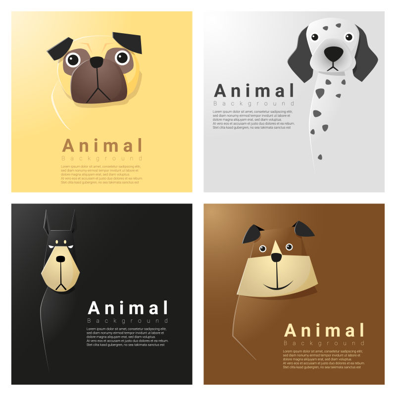 矢量卡通狗设计图