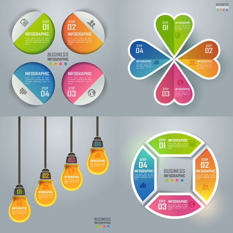 矢量商业信息图表设计图