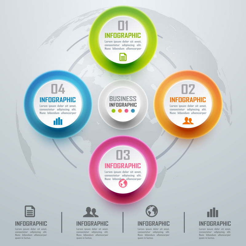 矢量抽象商业信息图表设计