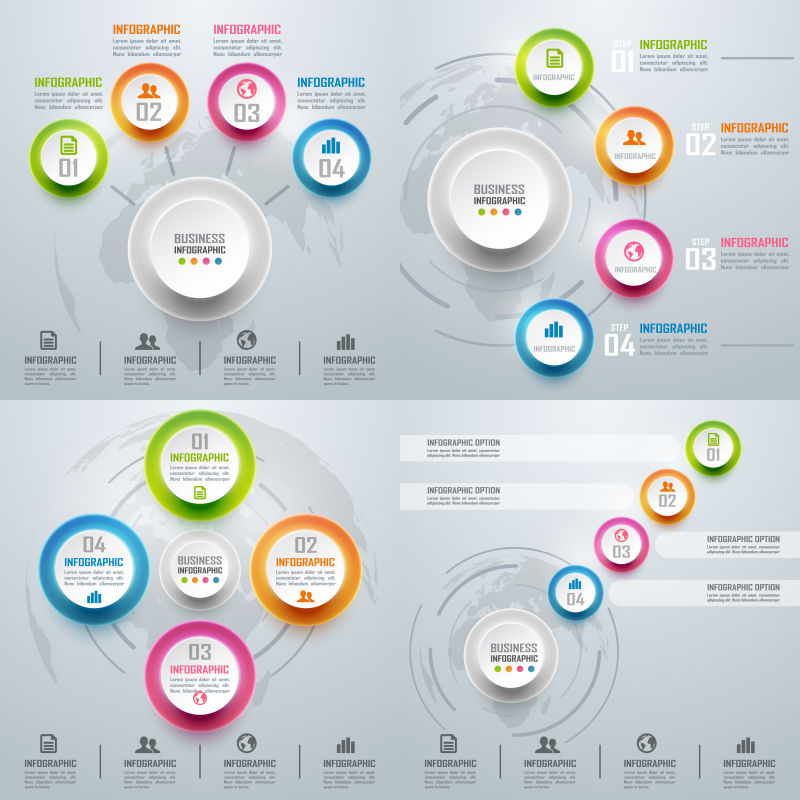 矢量商业公司信息图表设计
