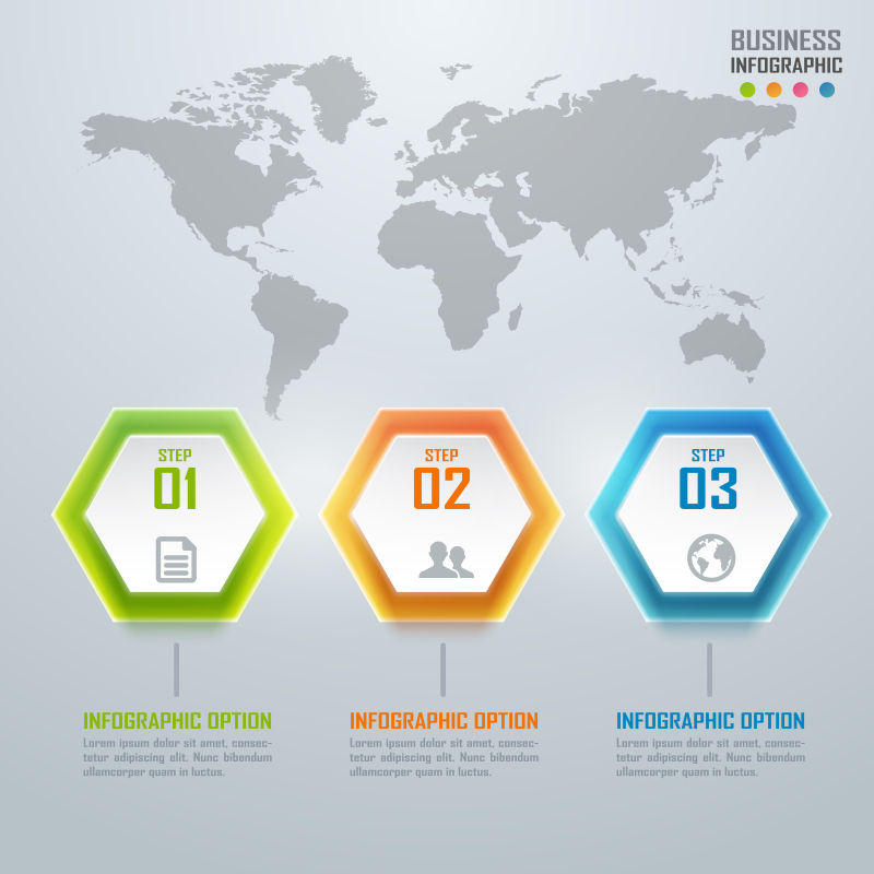 矢量商业几何形状信息图表设计