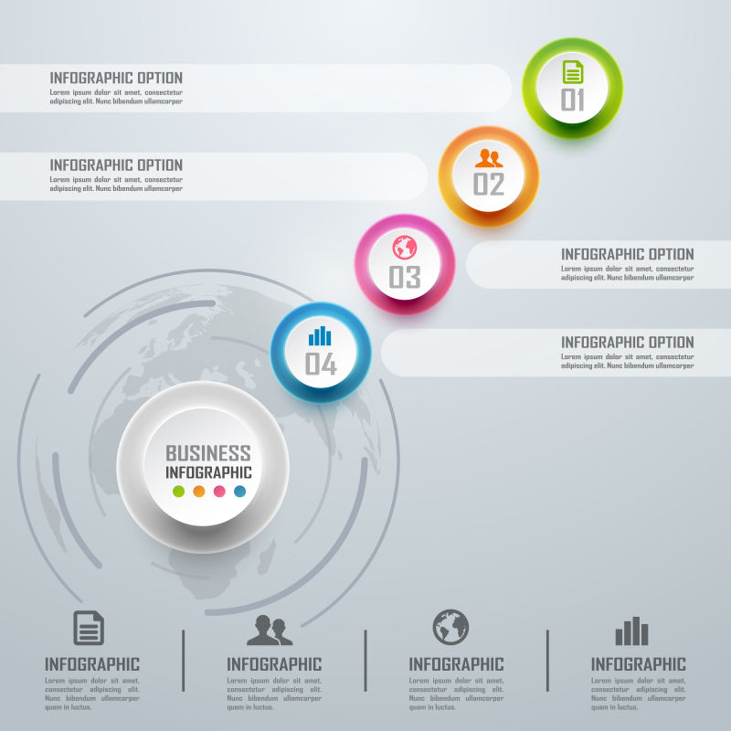 矢量多彩商业信息图表设计