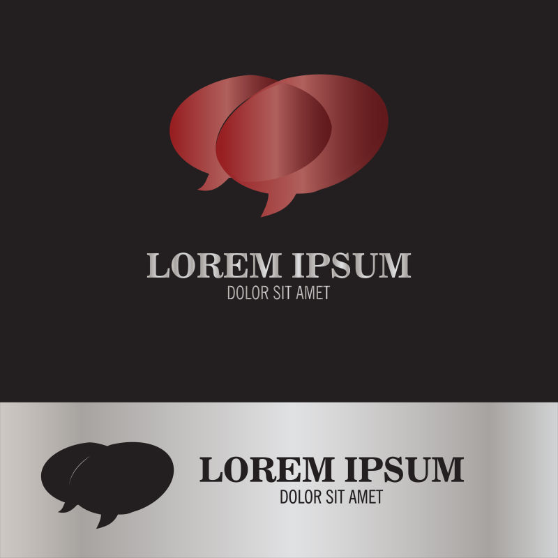 红色聊天商标矢量
