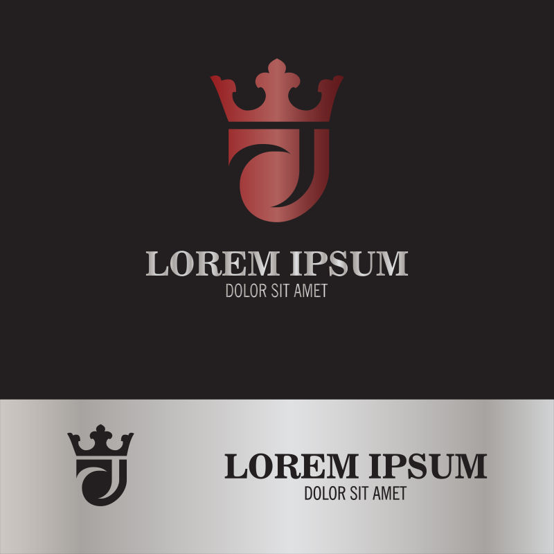 红色皇冠商标矢量