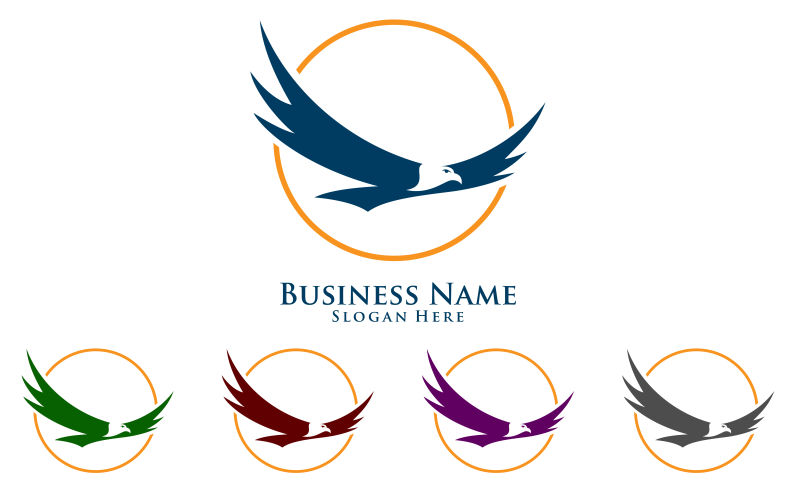 矢量创意五彩鹰logo设计