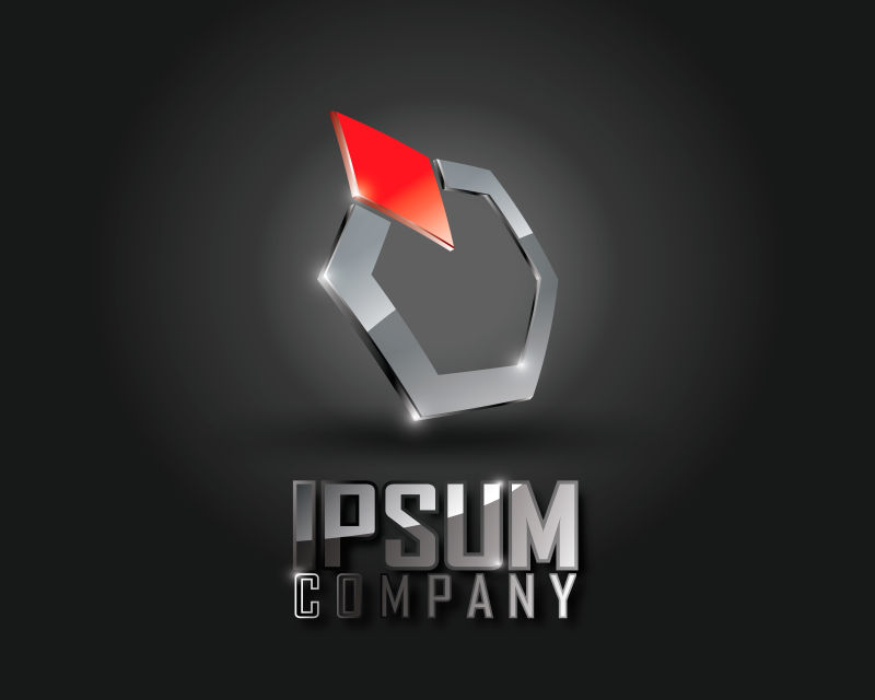 黑色背景徽标设计矢量