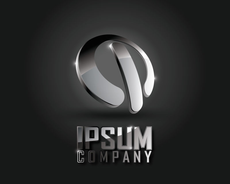 创意黑色背景前的logo设计矢量