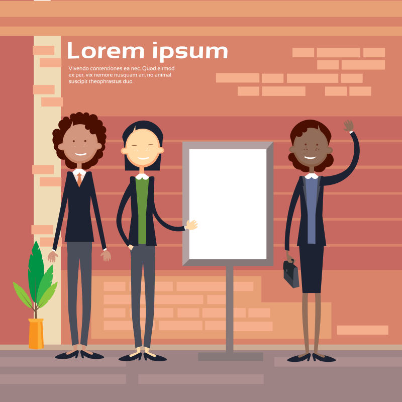 女商人开会矢量图