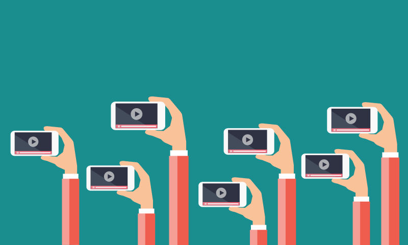 视频营销概念矢量插图