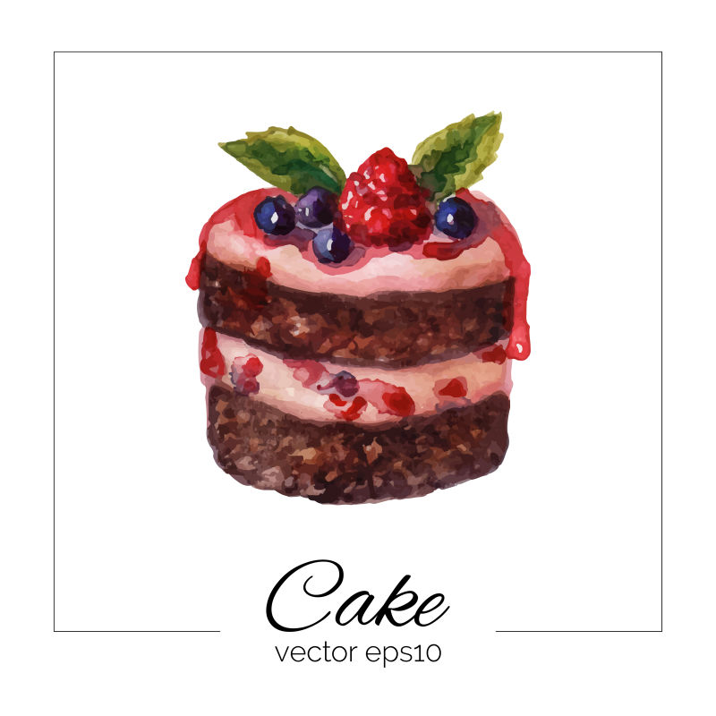 彩色手绘蛋糕矢量设计