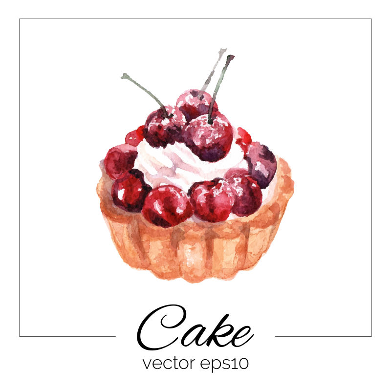 彩色手绘蛋糕插图矢量设计