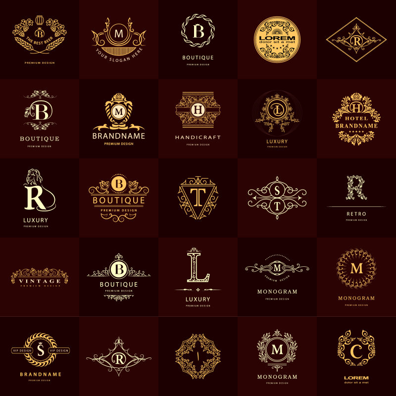 时尚的矢量字母标志