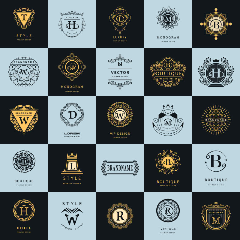 复古的矢量字母标志