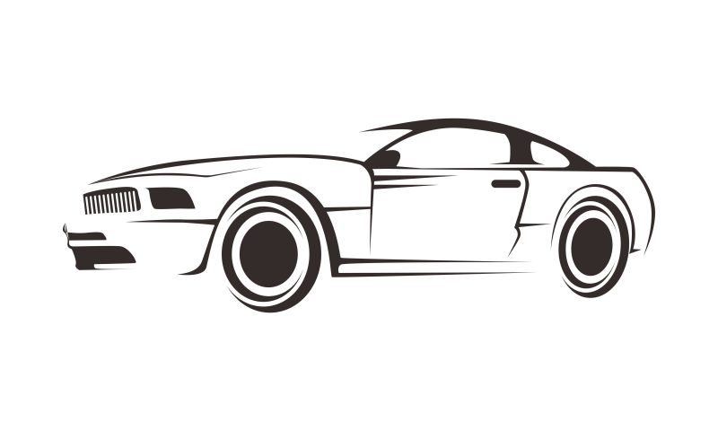 矢量汽车概念的抽象标志设计