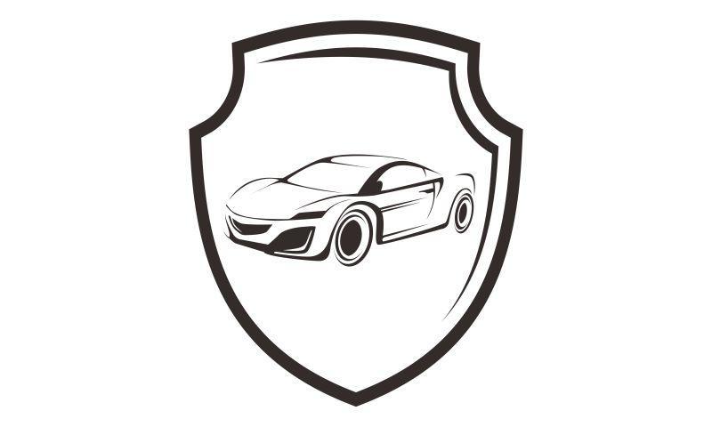 抽象矢量汽车保险标志设计