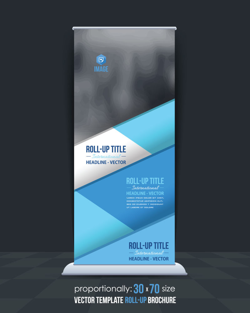 矢量现代公司卷帘横幅设计图