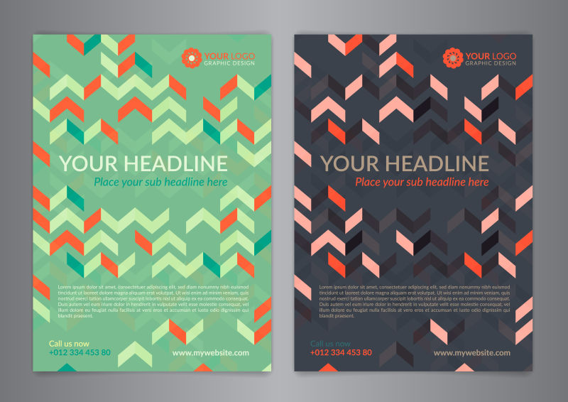 矢量现代商业宣传手册设计图