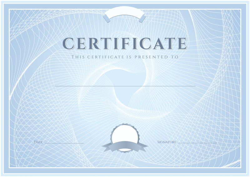 矢量毕业证书样式设计