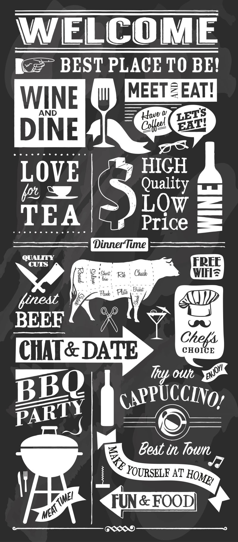 矢量的老式餐厅插图设计