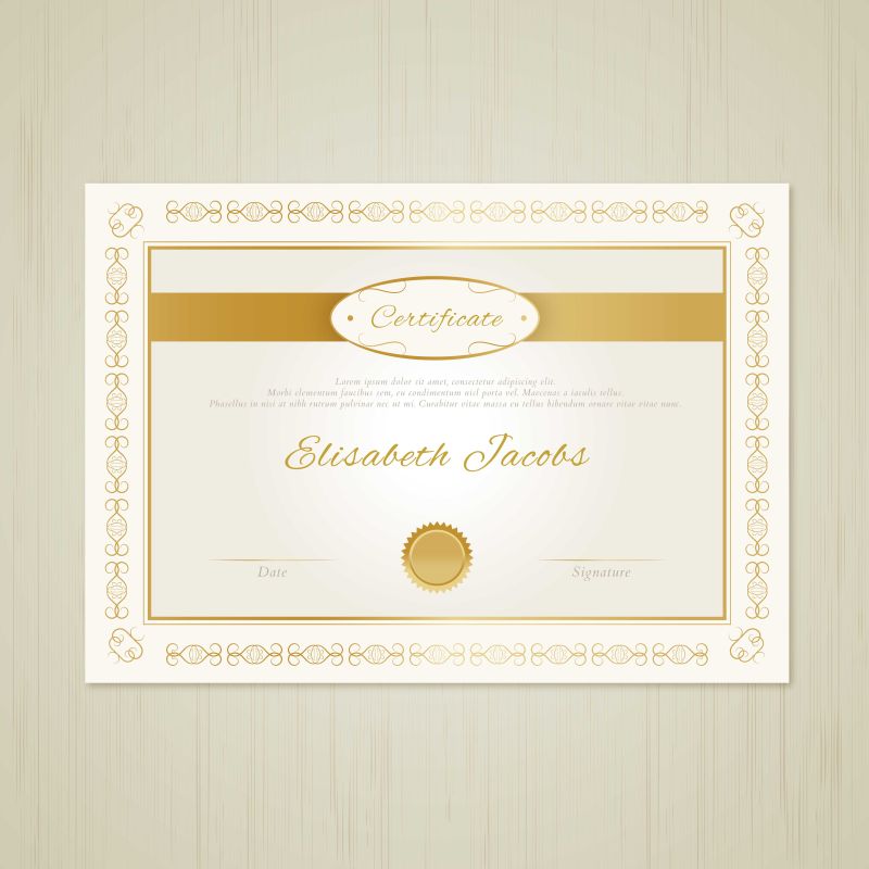 金雅文凭矢量证书