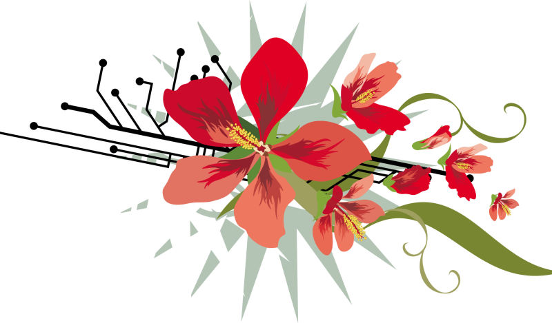 矢量抽象美丽的花卉装饰设计背景