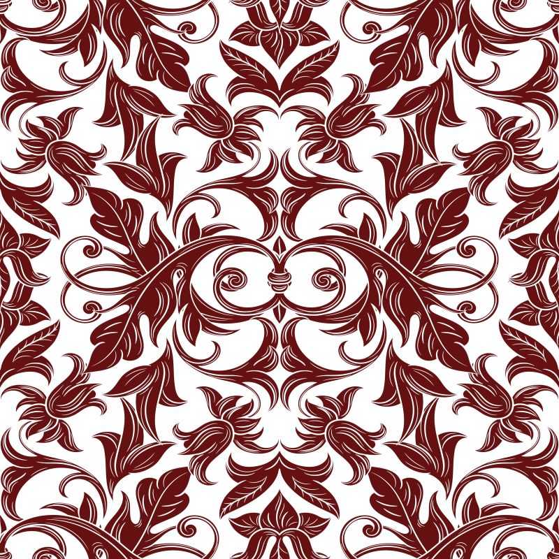 抽象花卉装饰无缝复古背景矢量