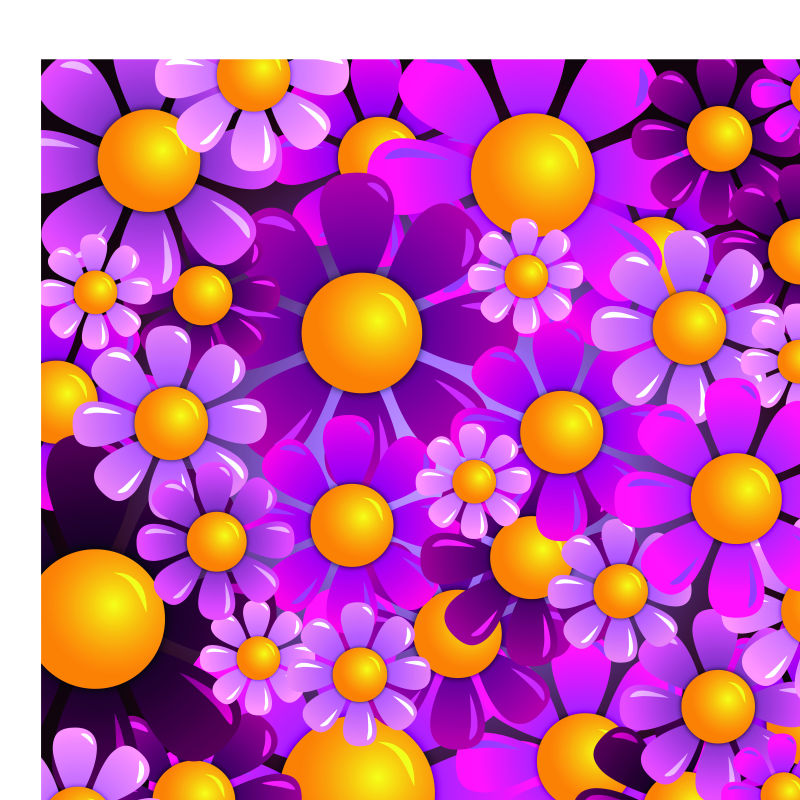 创意矢量紫色花卉无缝抽象背景