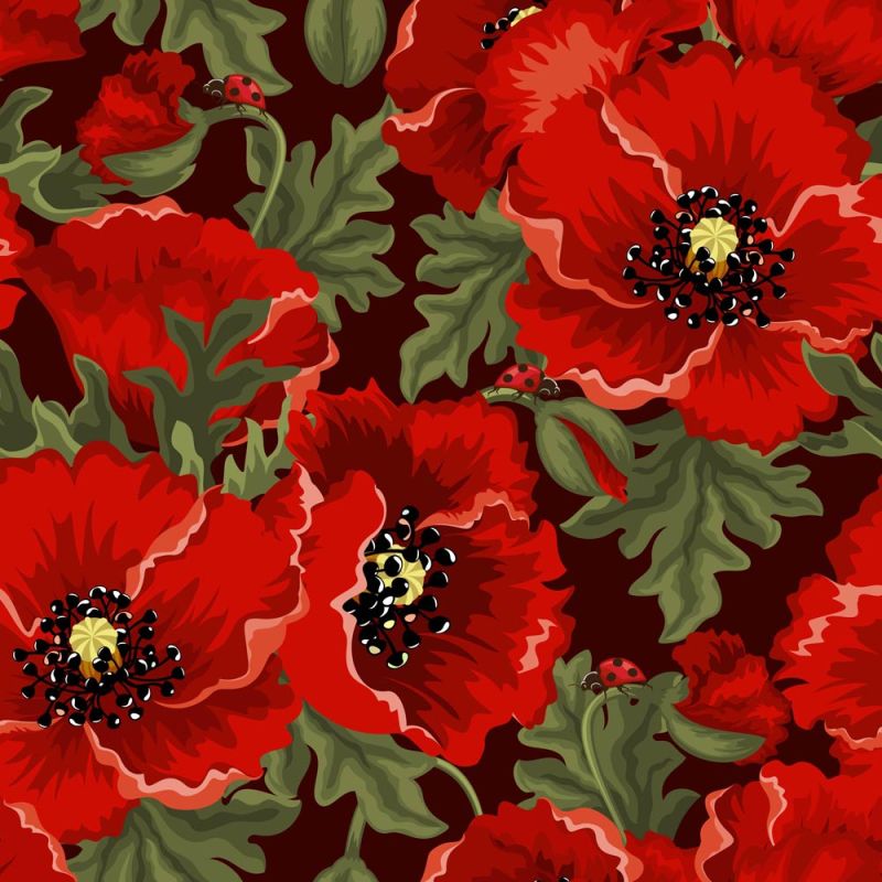 创意矢量红色花卉装饰背景