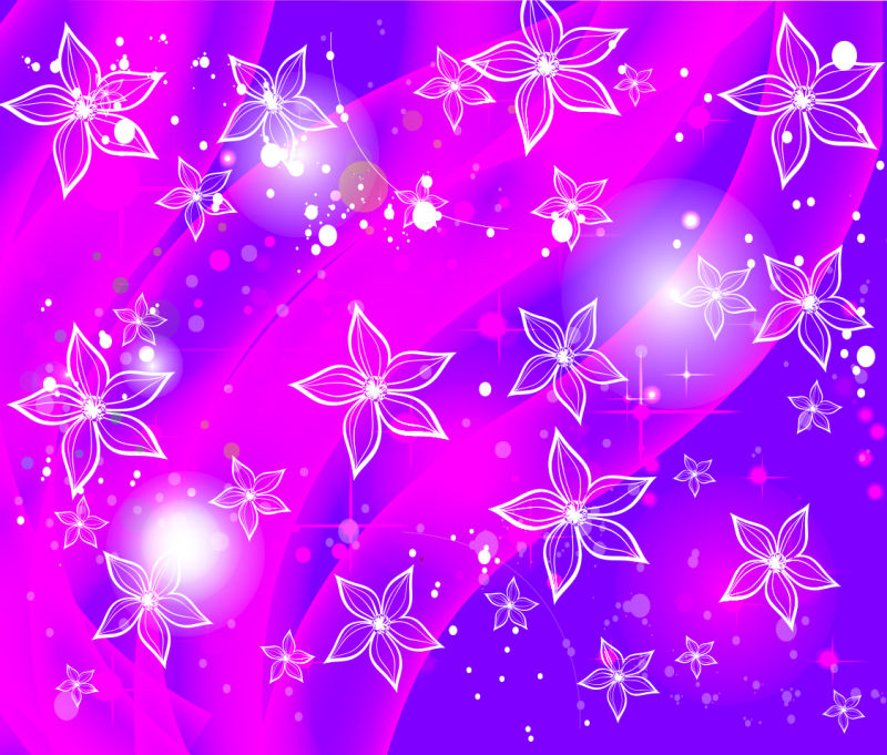 创意矢量紫色花卉装饰背景