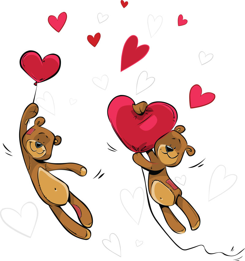 矢量的棕色卡通玩偶熊