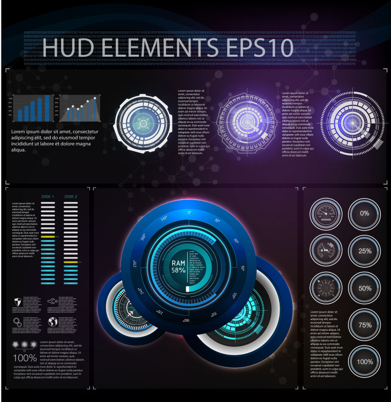 抽象科学概念插图矢量设计