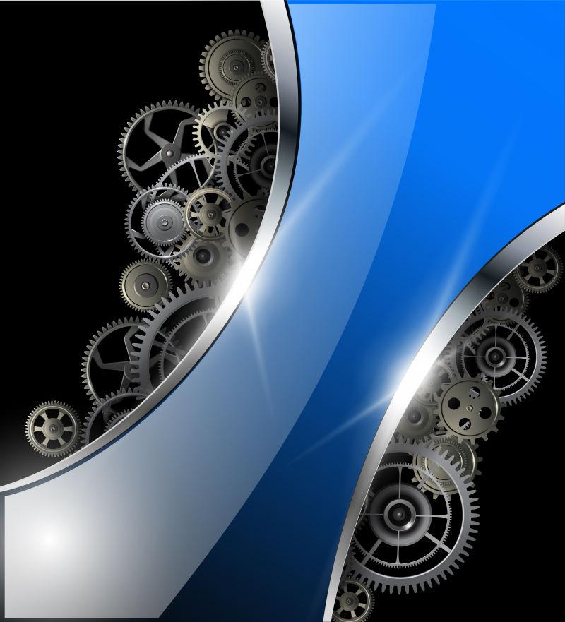 齿轮有光泽矢量插图