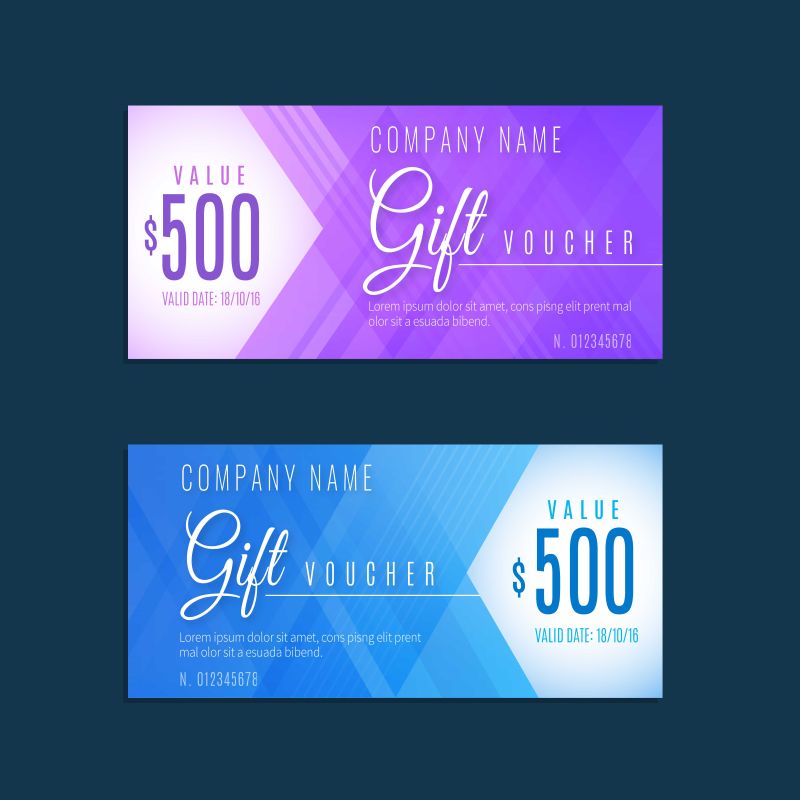 创意矢量彩色商品礼品券设计