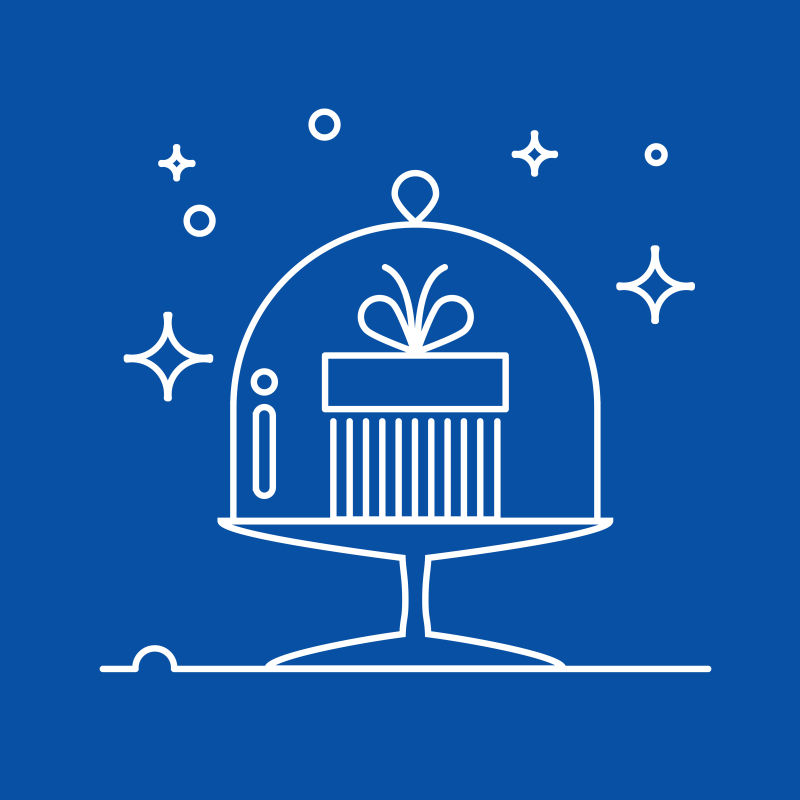 矢量细线风格的礼品设计插图