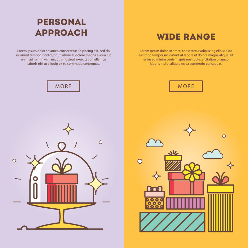 矢量平面风格的装饰礼品卡片设计