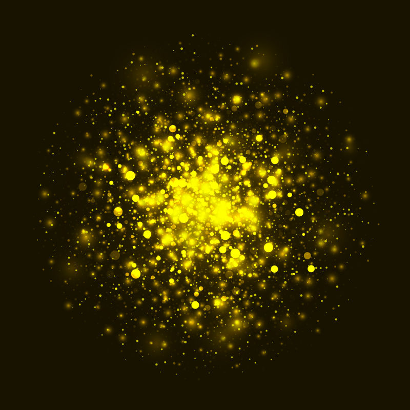抽象矢量黄色闪烁星光元素背景