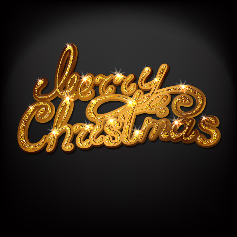 矢量金光闪闪的抽象圣诞背景