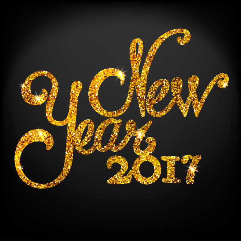 矢量金色元素的创意新年背景