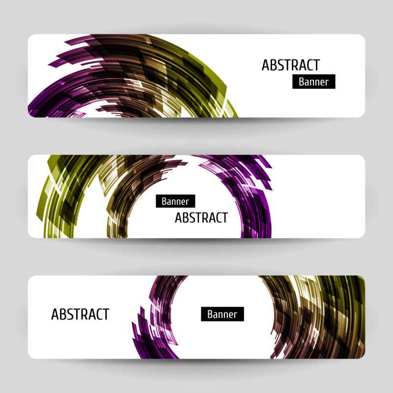 矢量横幅设置抽象设计