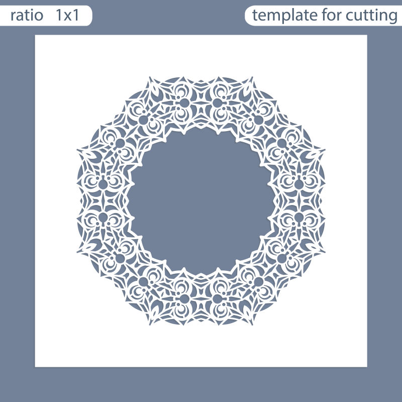 创意圆形镂空花纹卡片矢量设计