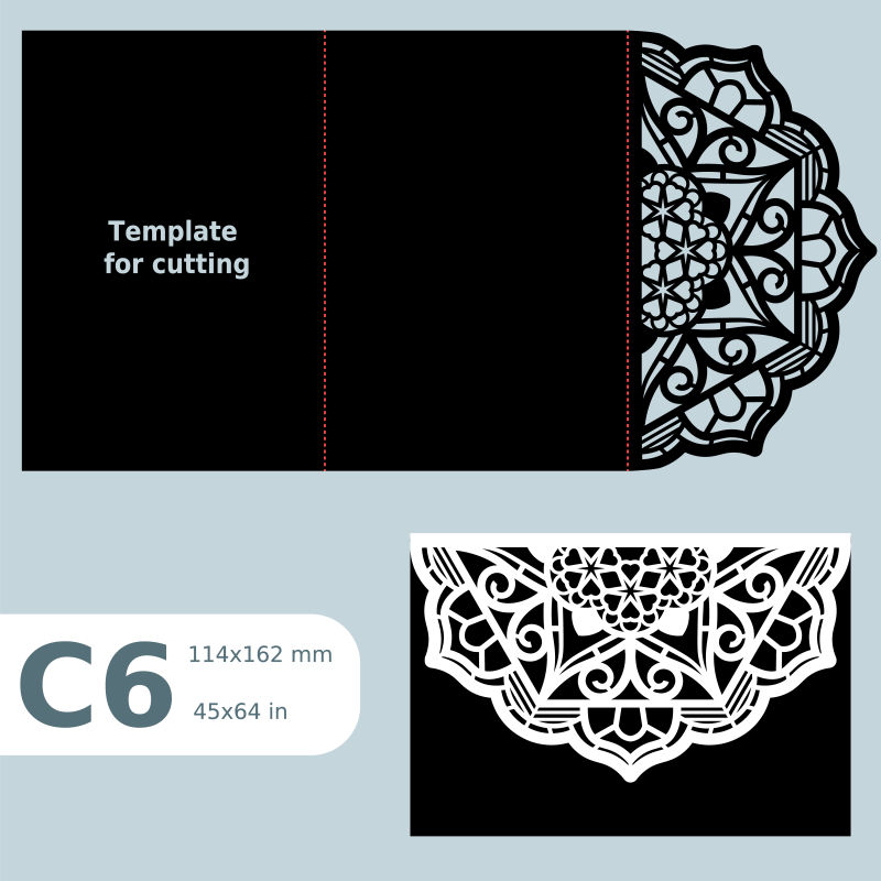 鏤空圖案摺疊卡片矢量設計