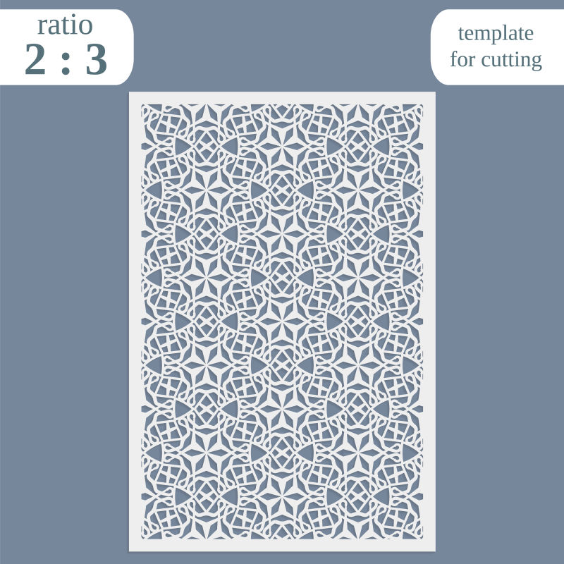 矢量的矩形镂空图案卡片设计