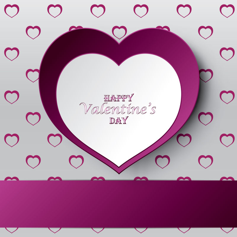 矢量的紫色心形图案背景