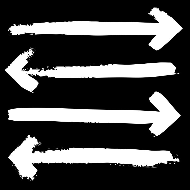 创意矢量手绘笔触元素的箭头插图